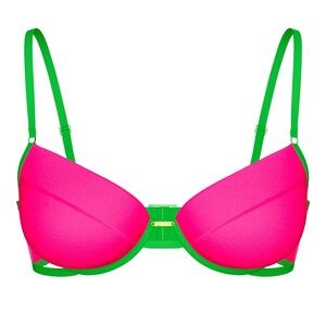 Vibrant Pink and Green Bikini Top XXL NWT